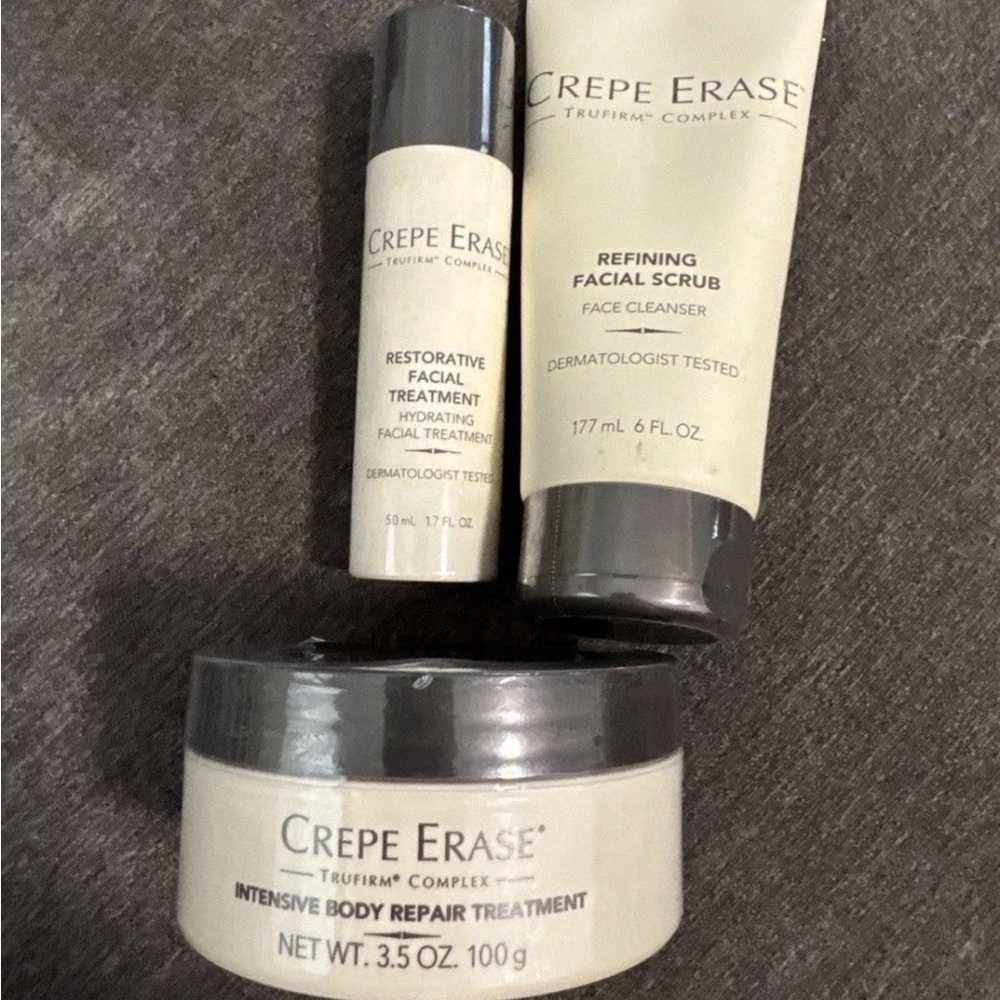 Crepe Erase Body Repair Treatment Facial Scrub & Facial Repair Lot Of 3 New #13